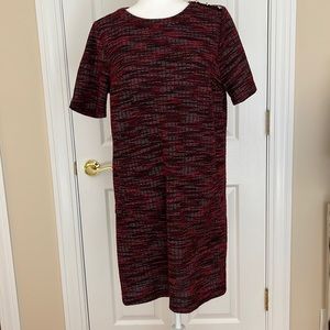 LOFT Short Sleeve Tweed Shift Dress